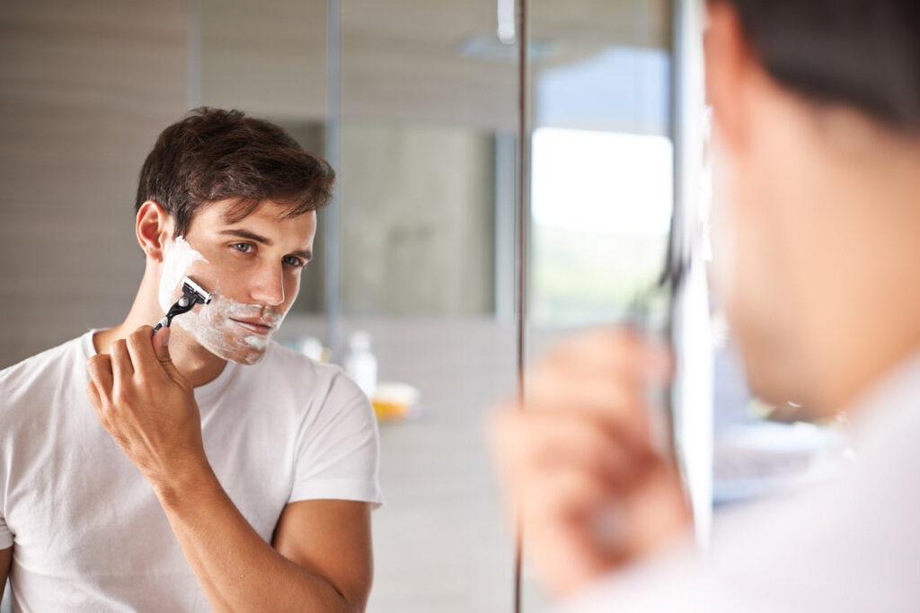man shaving